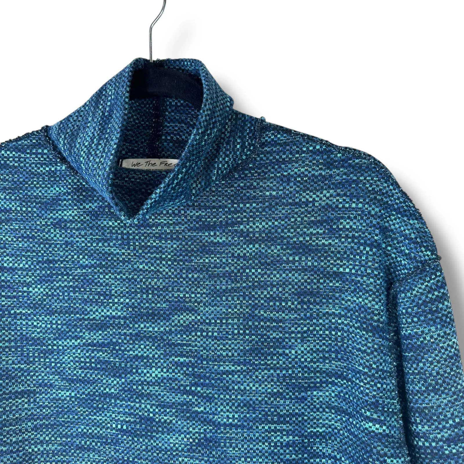 Free People We The Free Overboard Combo Sunny Days Turtleneck Mock Sweater XS - Image 5