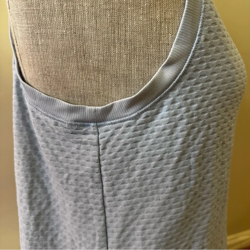 Calia Textured Mesh Waffle Knit Tank Scoop Neck Activewear Top Baby Blue M Size M - Image 10