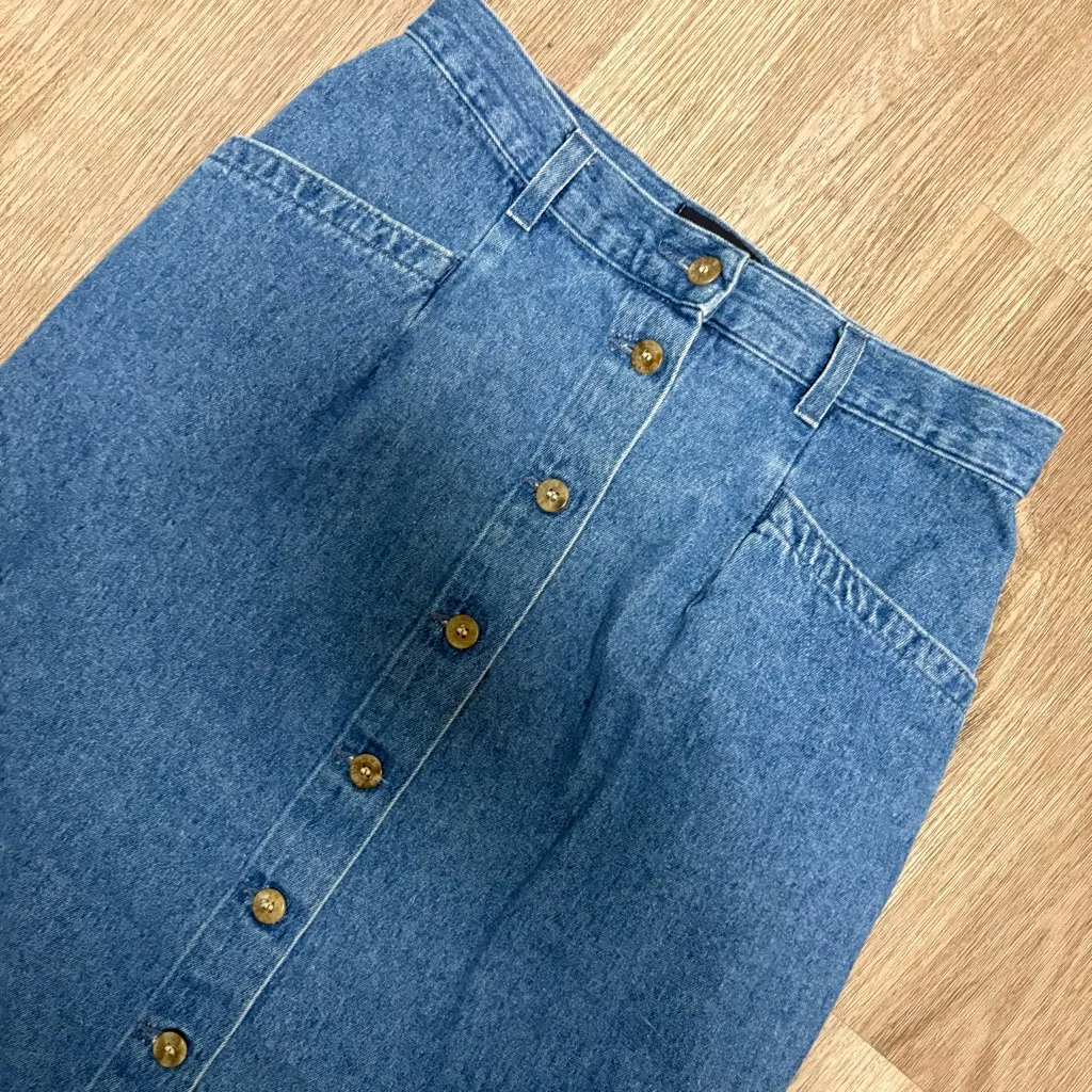 Vintage Lee Denim Maxi Skirt - Image 3