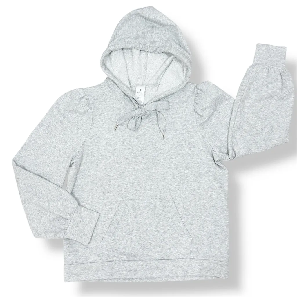 Members Mark Puff Sleeve Pullover Hoodie Sweatshirt Grey Small Gray - Image 12