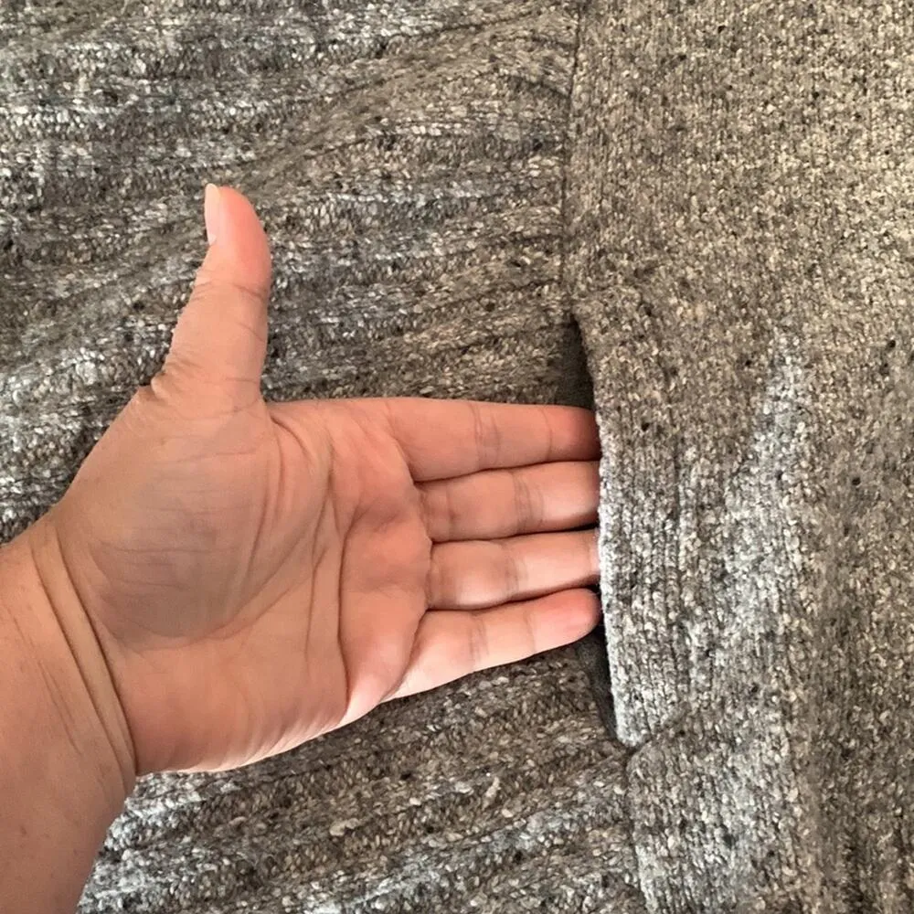 Athleta large XL donnegal wool blend sweater poncho butterfly gray shawl warm - Image 5