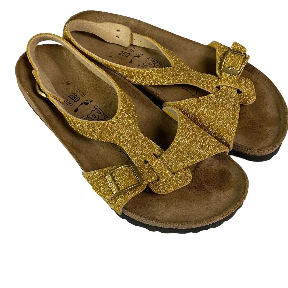 Rare find Birkenstock Birki's Sparkle‎ Gold Strap Sandal Sz 40 260 L9 M7 - Image 5