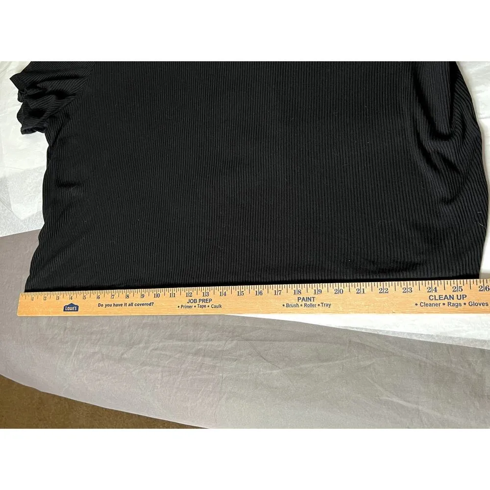 Posh Peanut womens size 3XL top black ribbed knit boxy stretchy career basics - Image 6