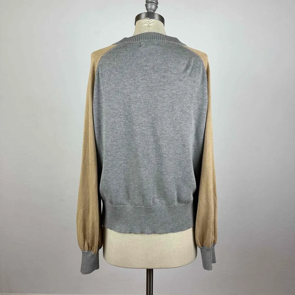 MONROW Black Tan Color Block Pullover Sweater Size XL - Image 8