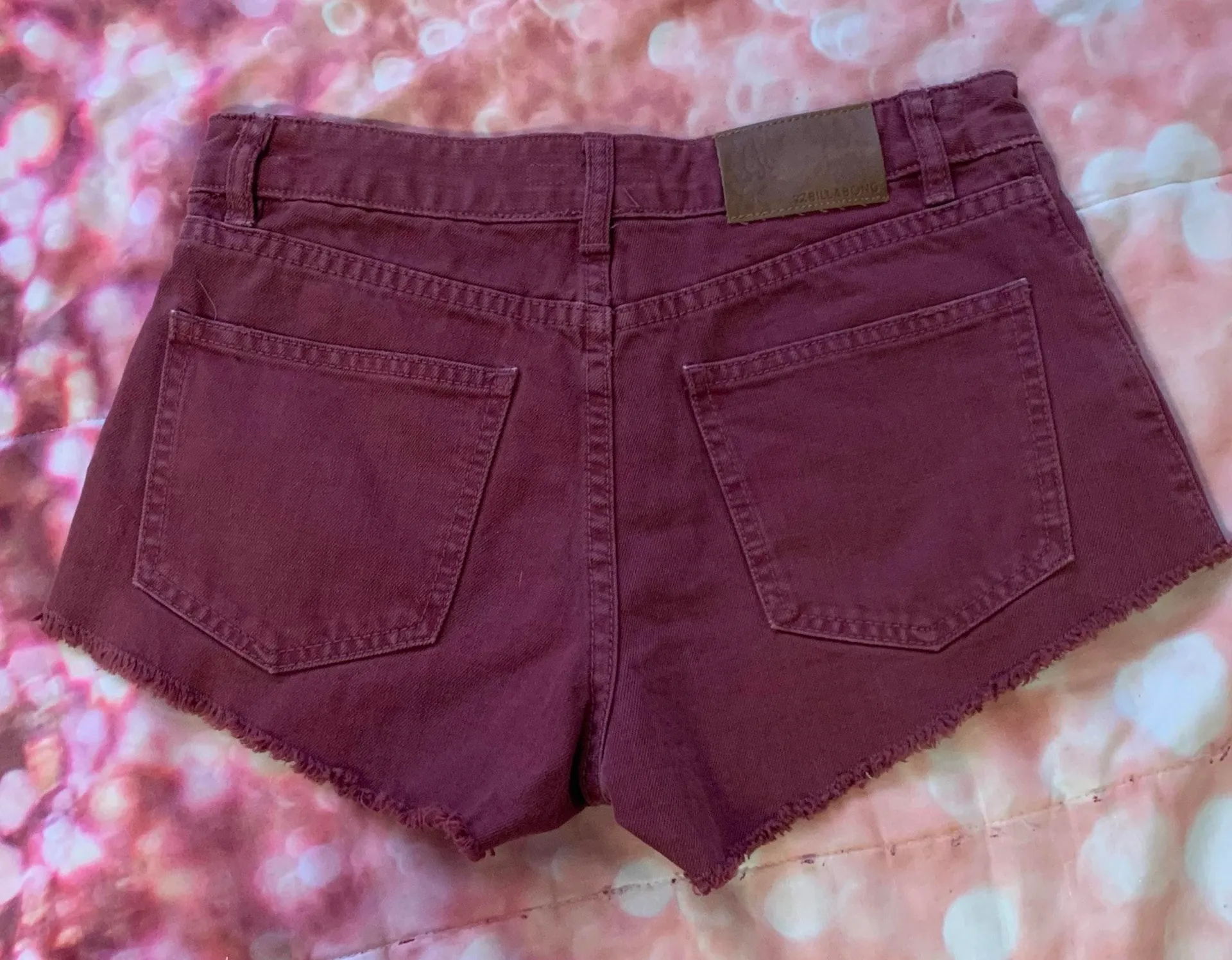 Maroon Jean Shorts - Image 2