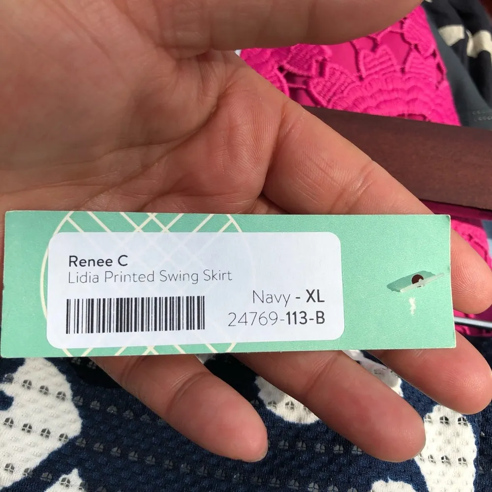 NWT Stitch Fix Renee C Women’s Skirt Lidia Swing Blue White Floral XL - Image 8