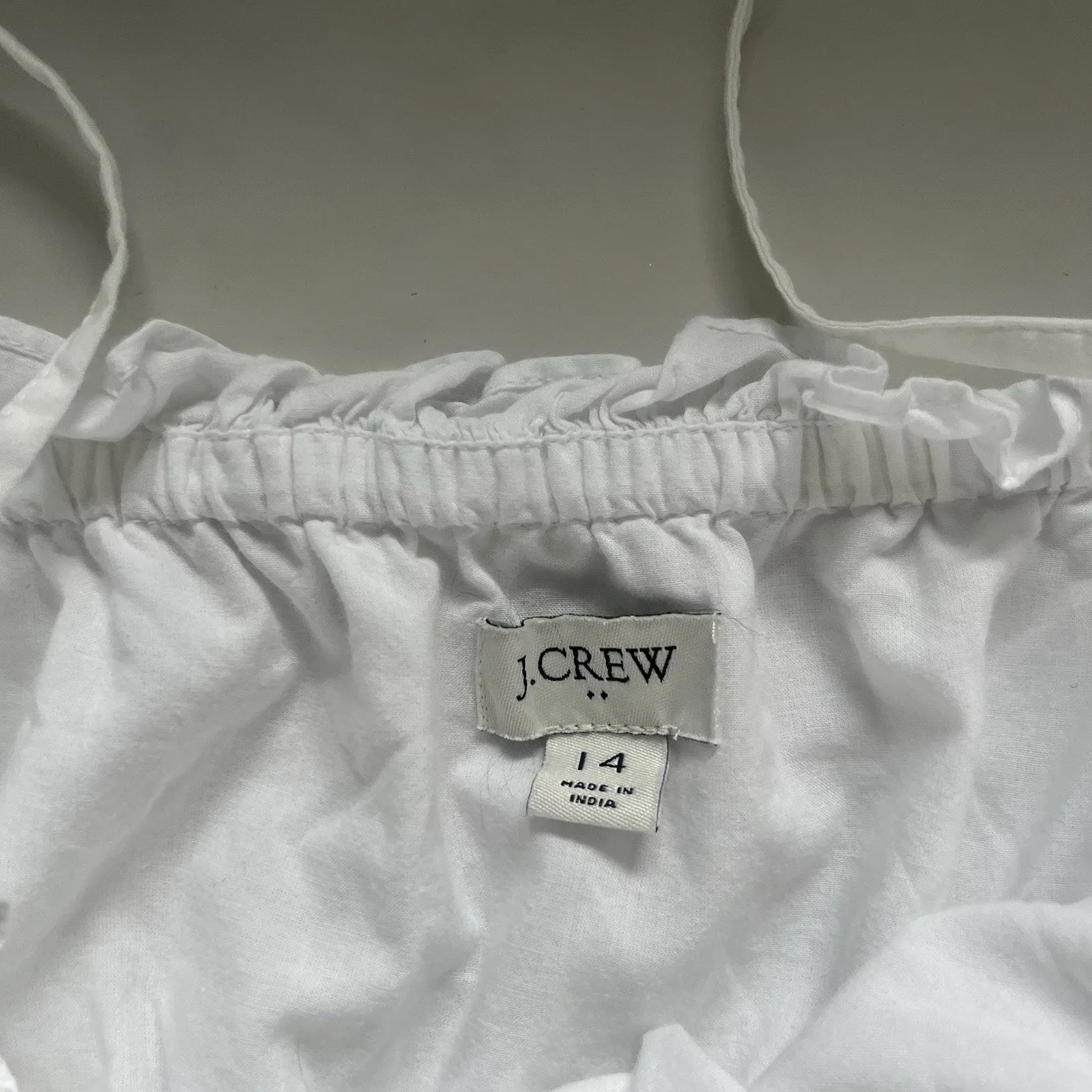 J.Crew Square Neck Ruffle Maxi Dress White Size 14 Minimalist Coastal Bohemian - Image 3