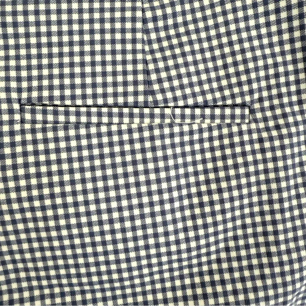 Chico’s Womens Pants Blue White Gingham Plaid Stretch Pull On Size 12 - Image 6
