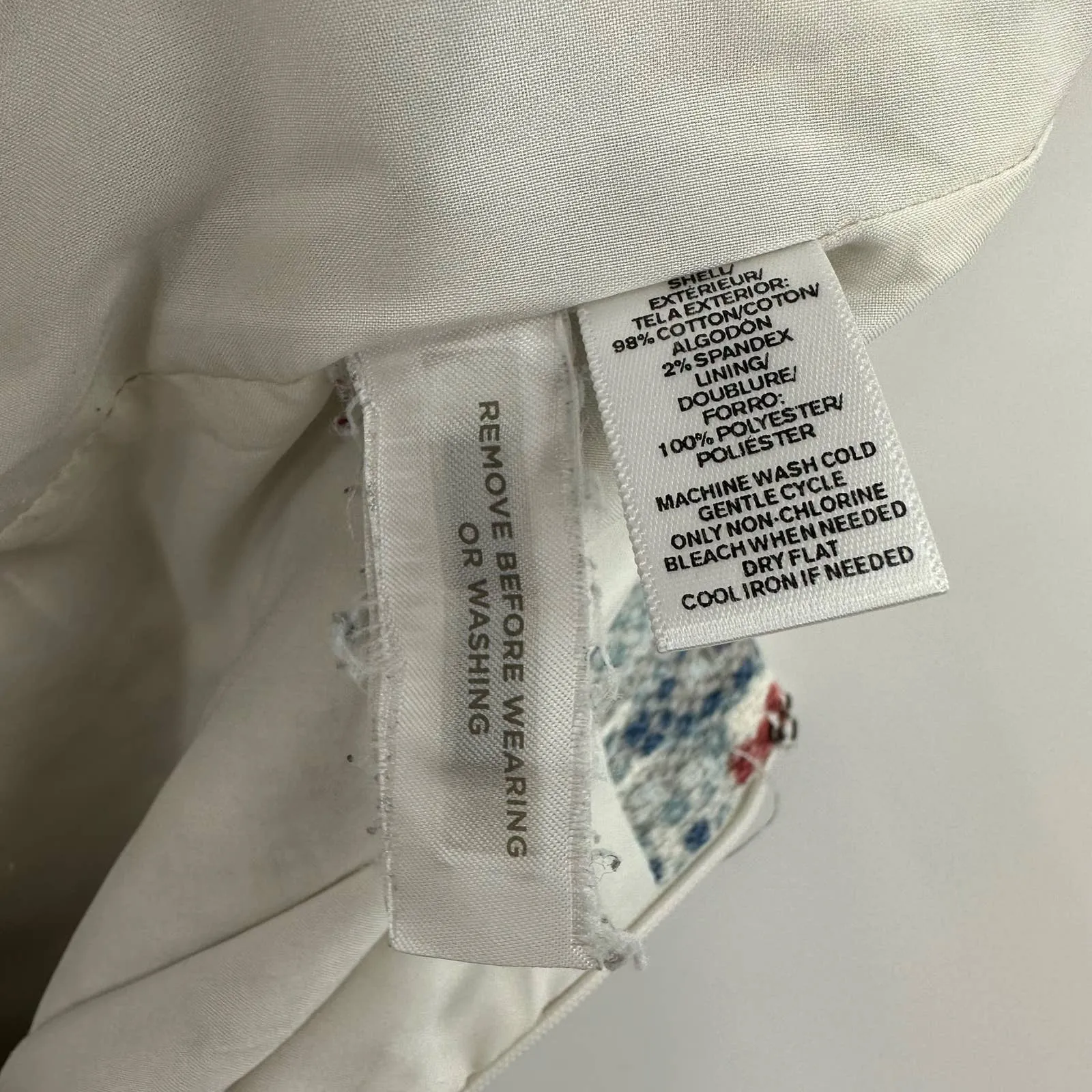 Loft‎ size 2 pencil skirt blue gray white red hidden rear zip - Image 7