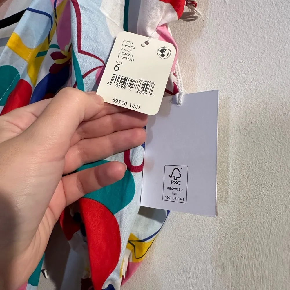 NWT FREE PEOPLE x GLAMOROUS CARE Colorful Abstract Rainbow Print Women's Dress - Image 3