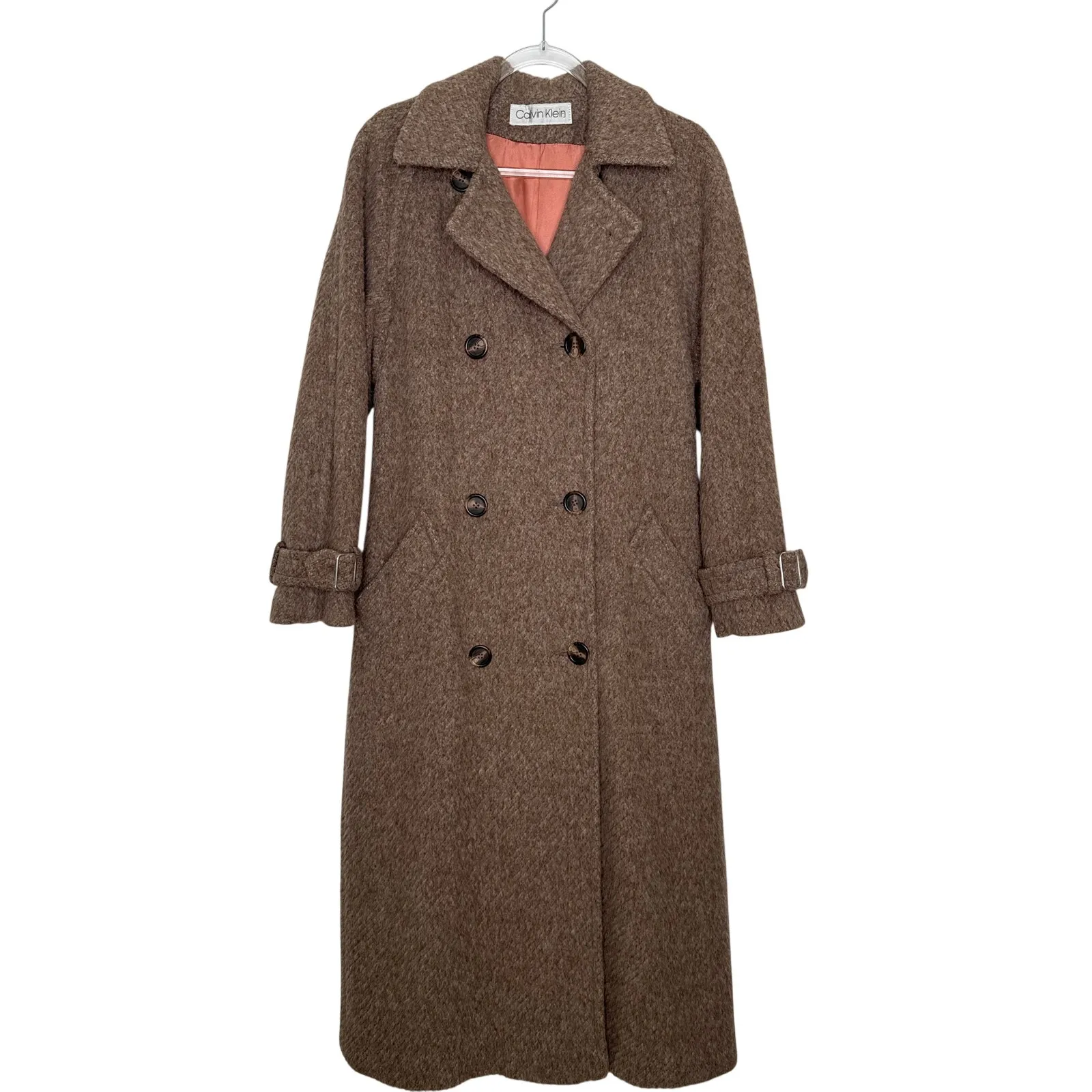 Vintage 1970s Calvin Klein New York Wool Trench Coat Raglan 8 - Image 2