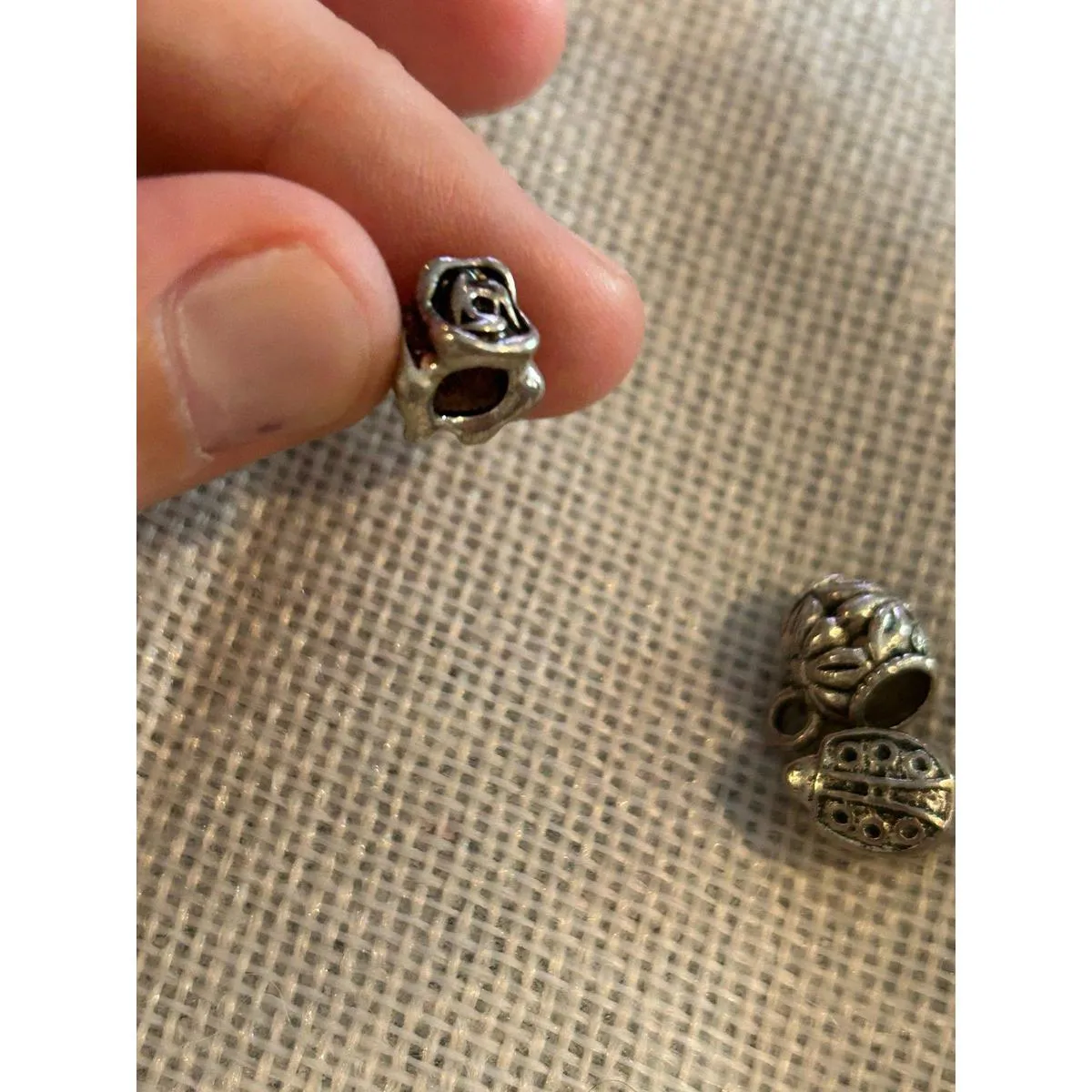 A496 charm bracket silver plated 5 pcs Gray - Image 7