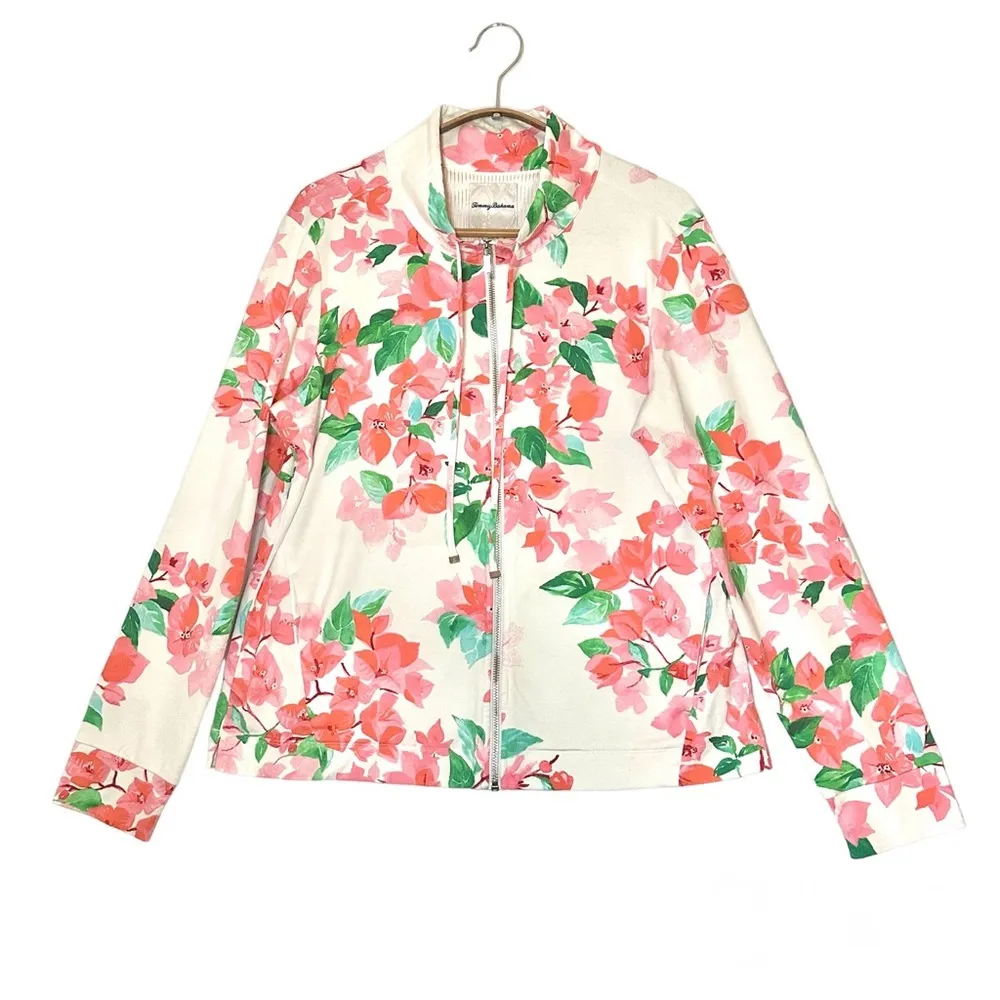 Tommy Bahama Women’s Floral Zip Up Jacket Active Size M - Image 2