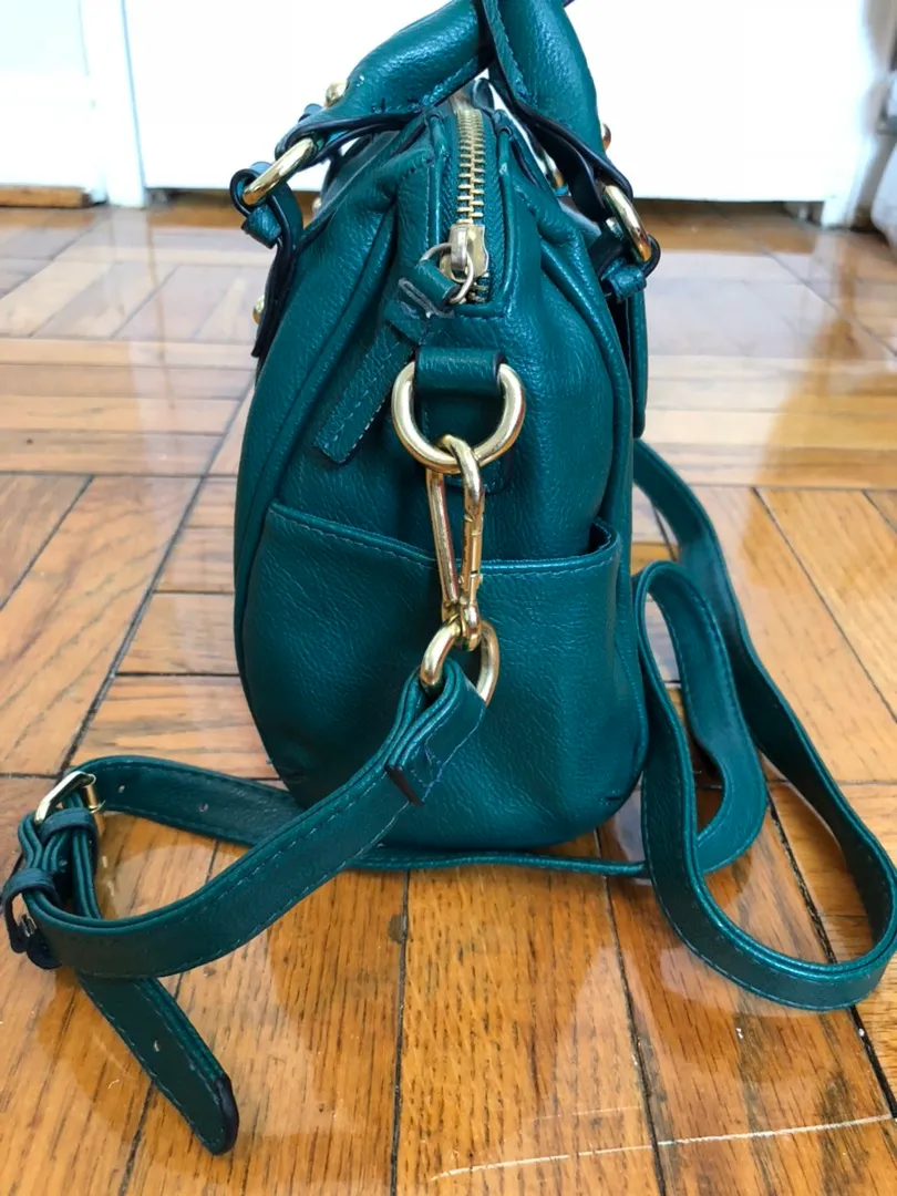 Leather Crossbody Purse Green - Image 10