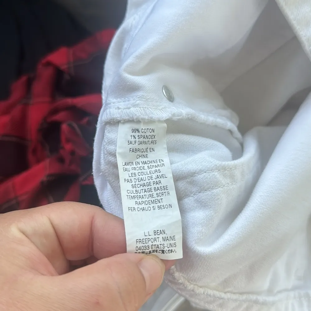 L.L. Bean Denim Pencil Skirt White Petite 12 Size 12P - Image 5