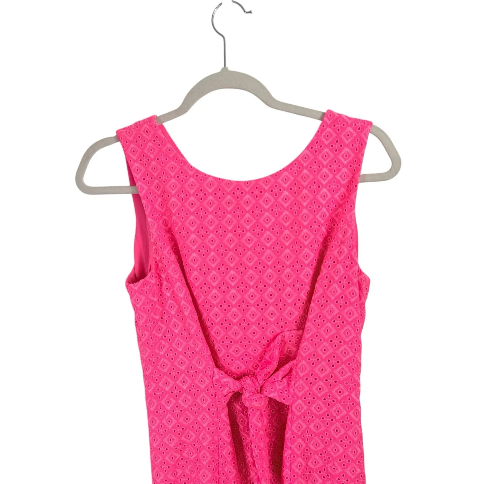 Lilly Pulitzer Clarise Shift Dress Pink Isle Eyelet Ditsy Diamond Preppy Women 4 - Image 2