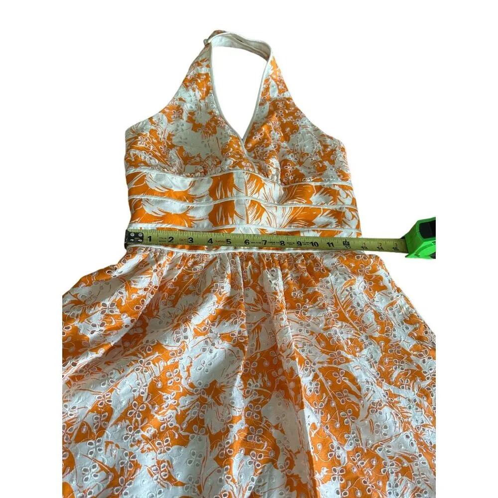 Kay Unger NY 100% Silk Floral Halter Dress Sz 2 Demure Cruise Hawaiian Tropical - Image 7