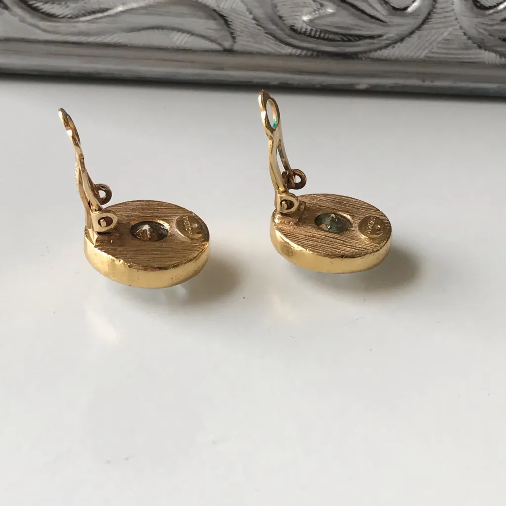 Givenchy Vintage Gold Tone Clip On Earrings - Image 6