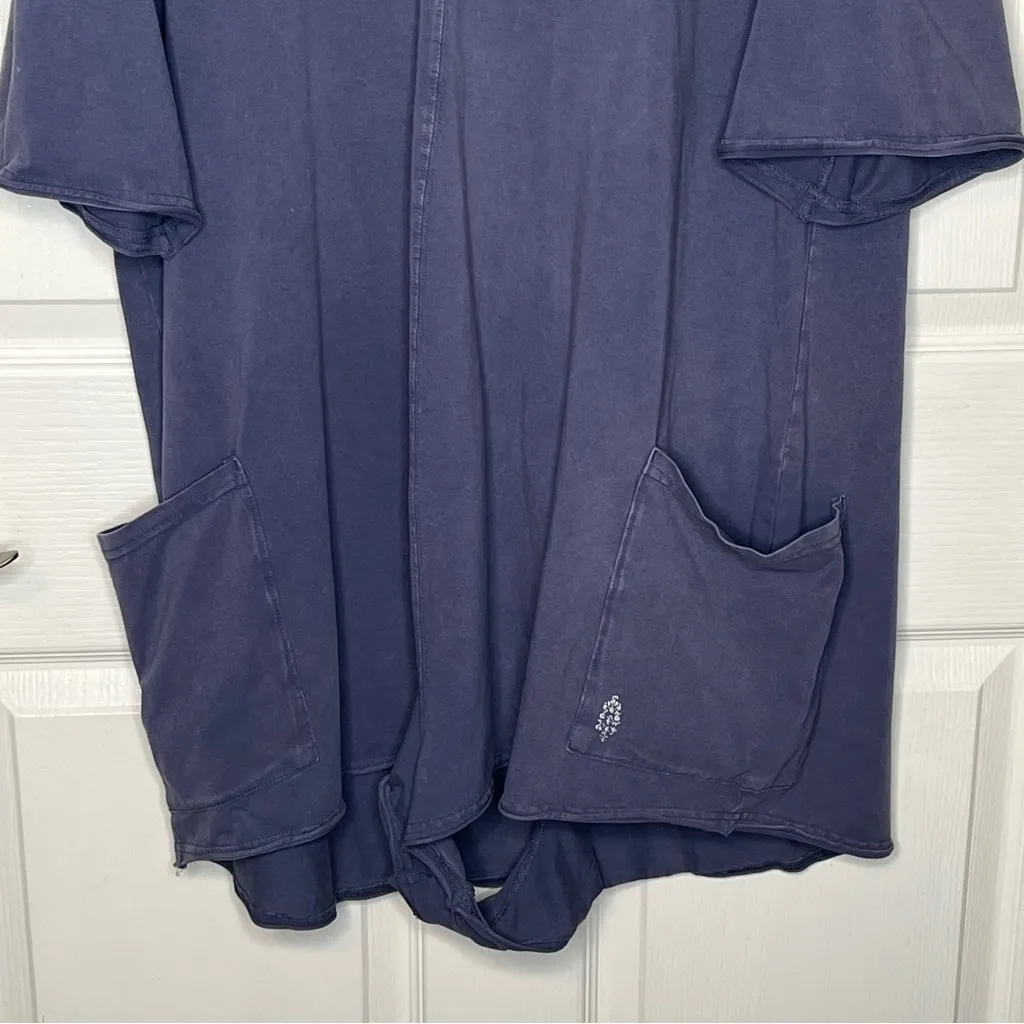 Free People Movement Hot Shot Tee Romper Sz L Indigo Blue - Image 5