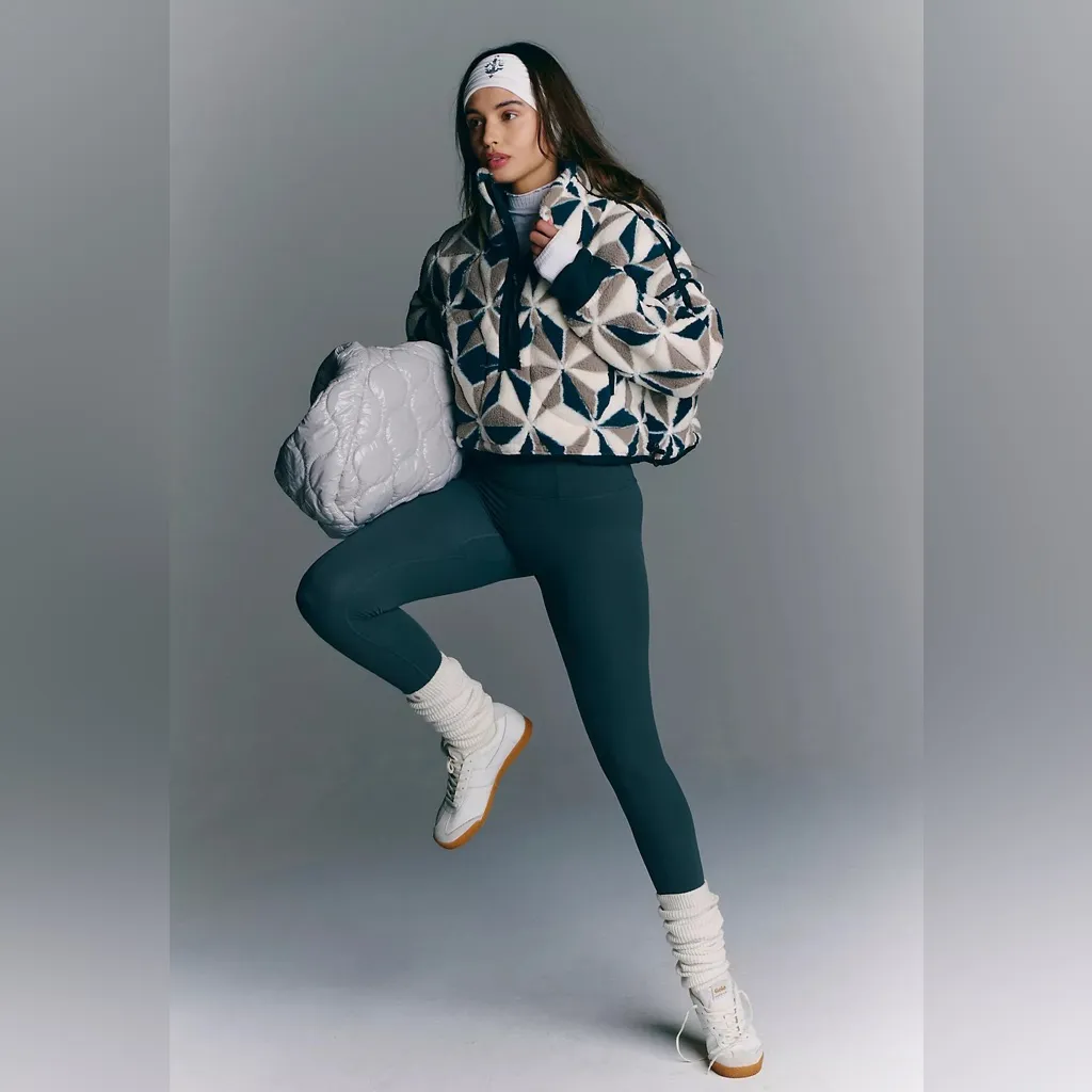 Free People Movement Geometric Patterned Jacket Blue Size M - Image 4