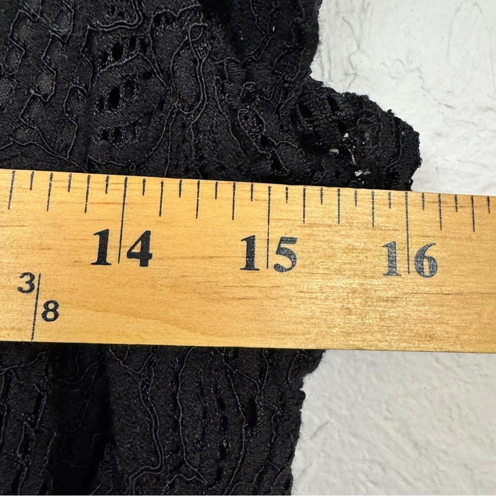 Project Judith March Dede Road Black Crochet Mini Dress Ruffled Sleeve Womens S - Image 8