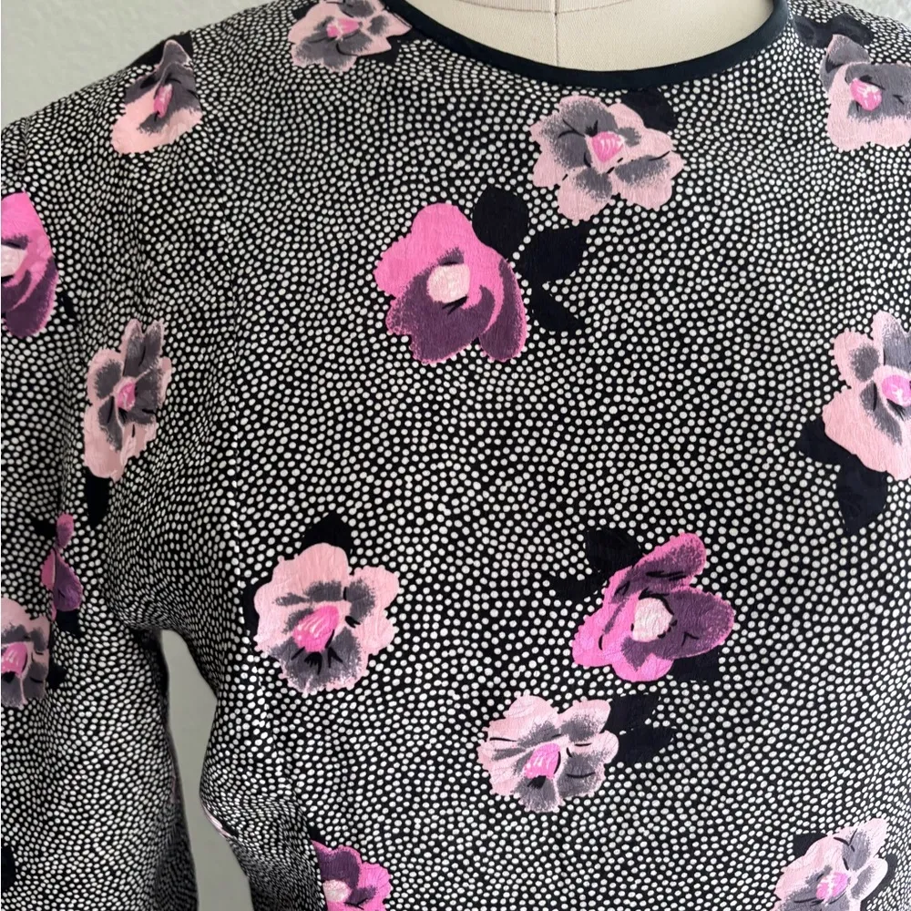 NWOT vintage  Dior silk floral polka dot dress - Image 4