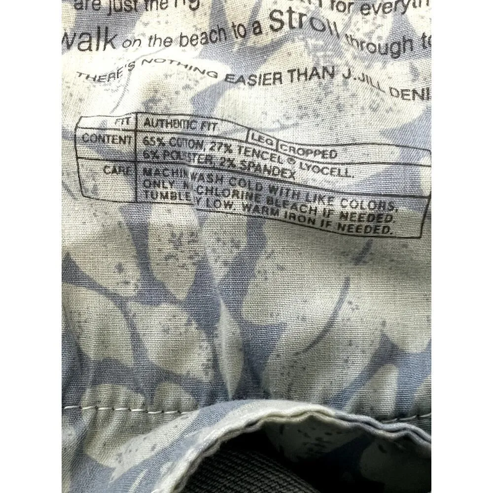 J. Jill women's size 18 jeans cropped raw hem faded 5 pocket asymmetric fading - Image 10