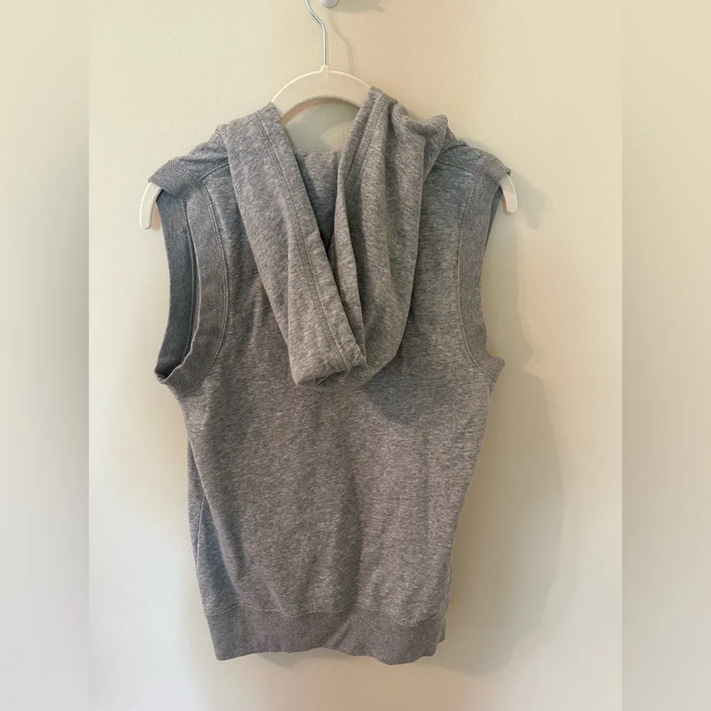 Nike Heather Gray Zip-Up Hoodie Vest - Image 4
