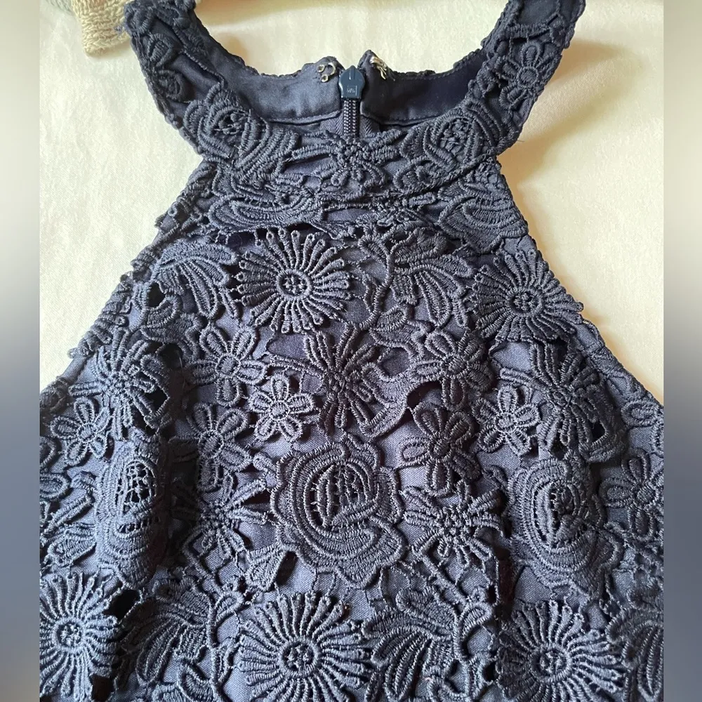 Lulu’s Love Poem Elegant Navy Lace Halter Wedding Guest Cocktail Dress Blue Size XS - Image 9