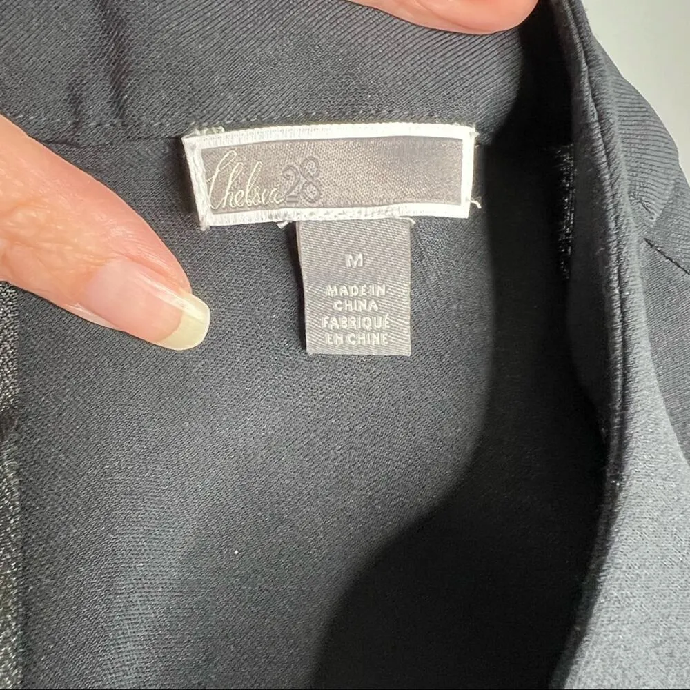 Size M Black Mini Sheath Dress Bateau Neck 3/4 Accent Sleeves New - Image 6