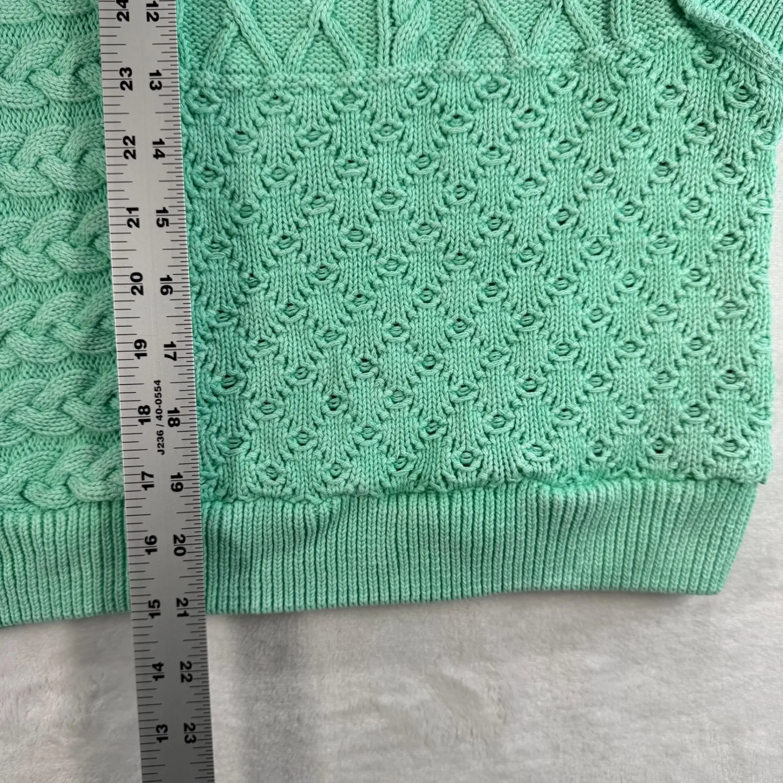 Free‎ People Knit Vest Sleeveless Sweater Cotton Blend Patchwork Green Size L - Image 3