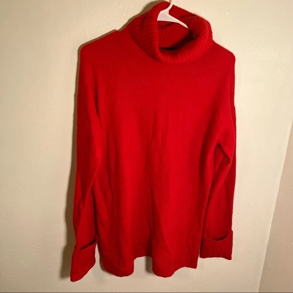 Halogen Chinoise Ribbed Turtleneck Sweater Red - Image 2