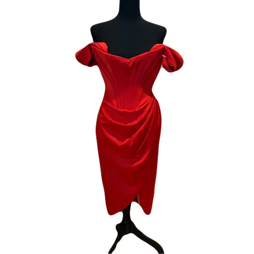 NWT House of CB Loretta Red Sz S Small Corset Dress Cocktail Party Holiday - Image 12