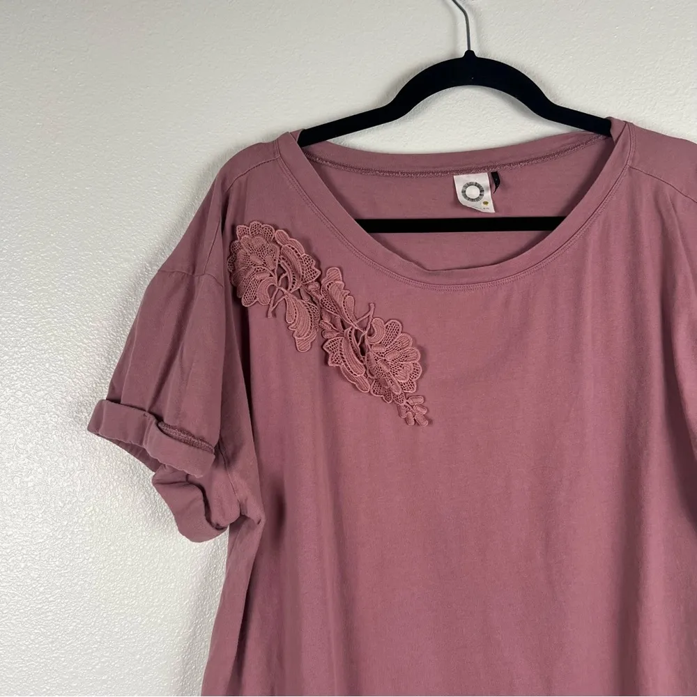 Anthropologie Akemi + Kin Tunic Short Sleeve‎ Lace Blouse Sz XL - Image 5