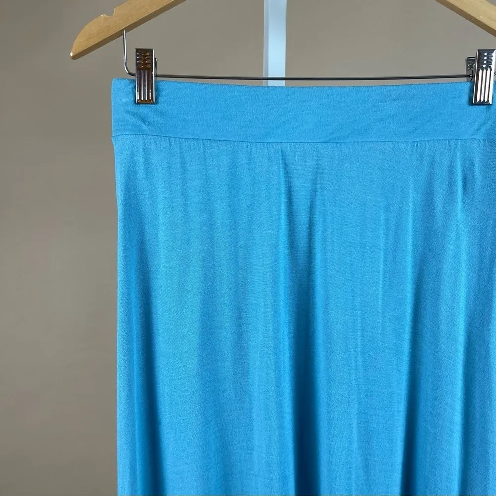 Gloria Vanderbilt Women's Medium Pastel Blue Maxi Skirt Elastic Waist Spring - Image 8