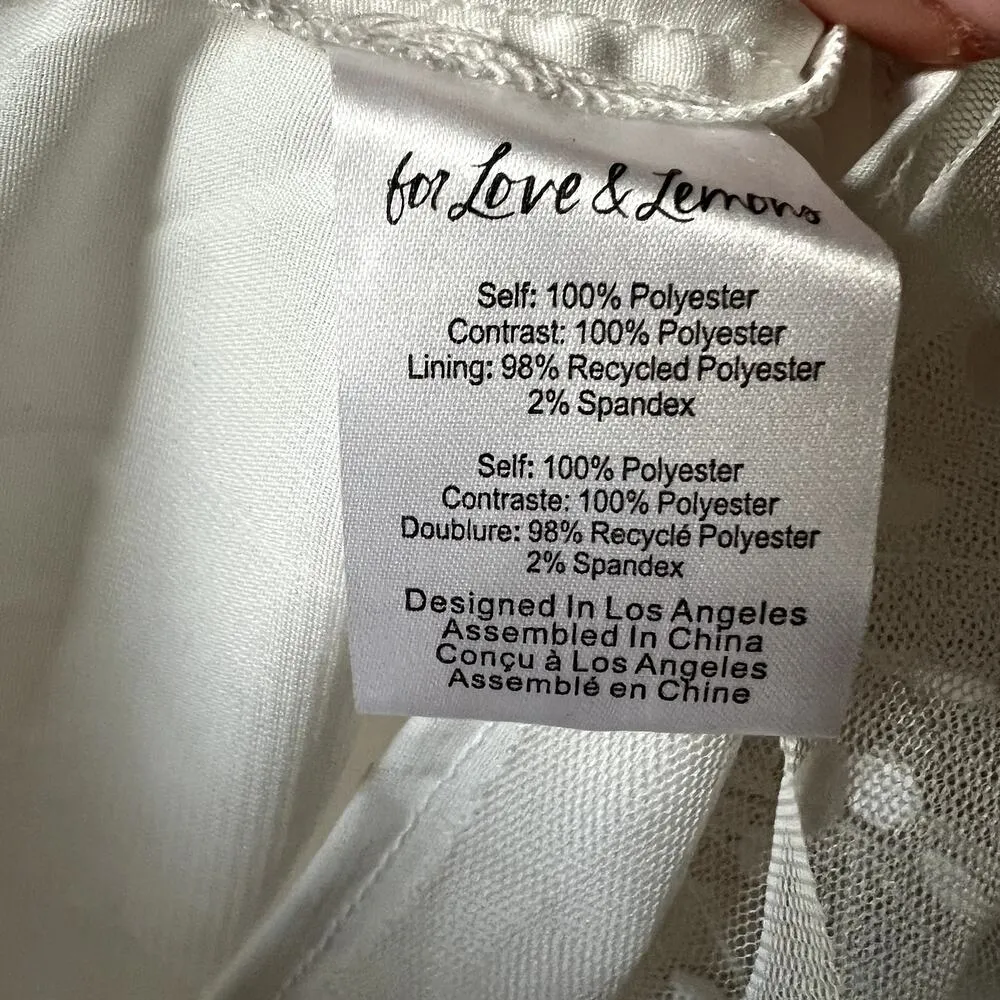 For Love & Lemons Jules Mini Dress in White Size S C0 - Image 6