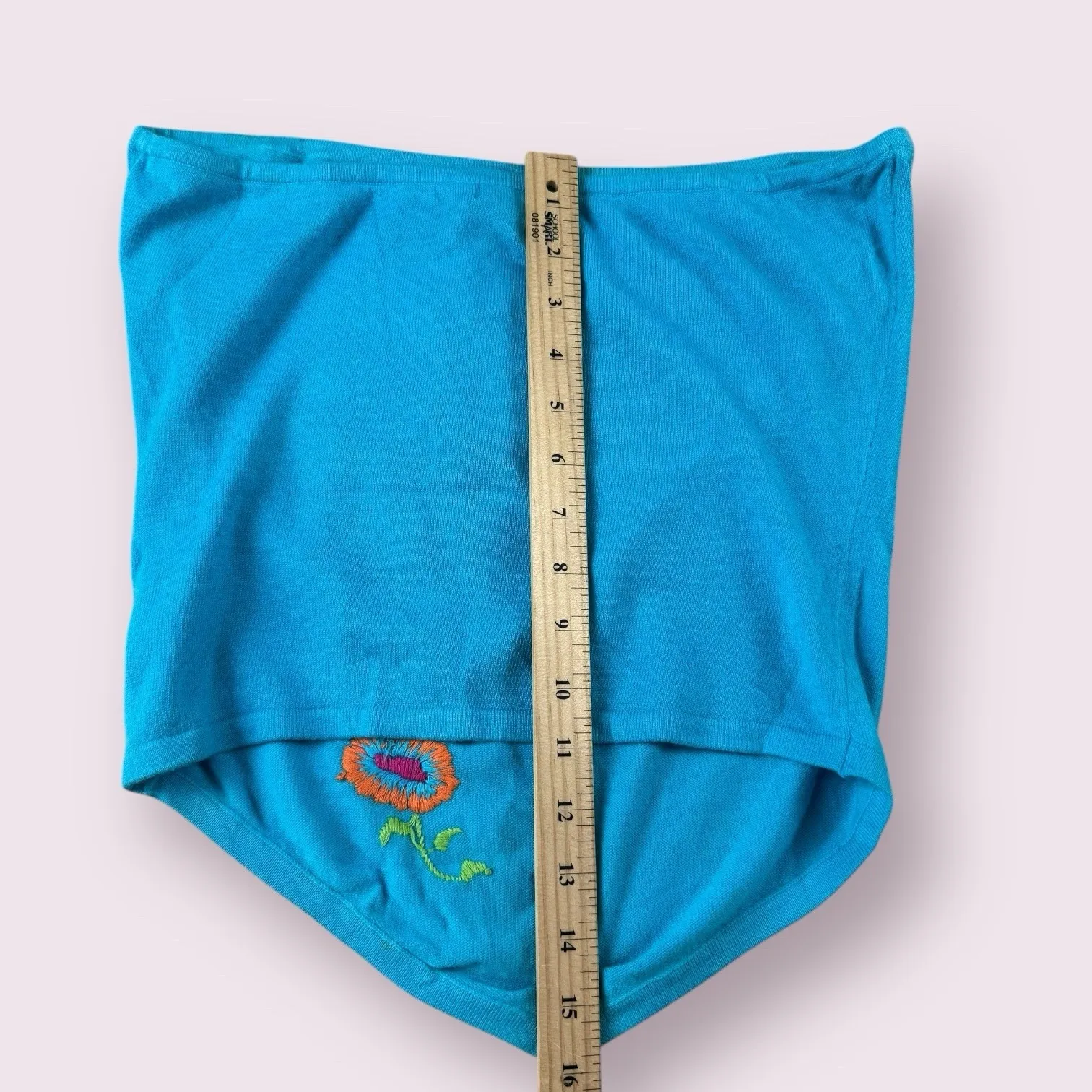 Vtg Y2K 2000's Guess‎ Strapless Bandana Tank Tube Top Embroidered Blue NWT Sz L - Image 6