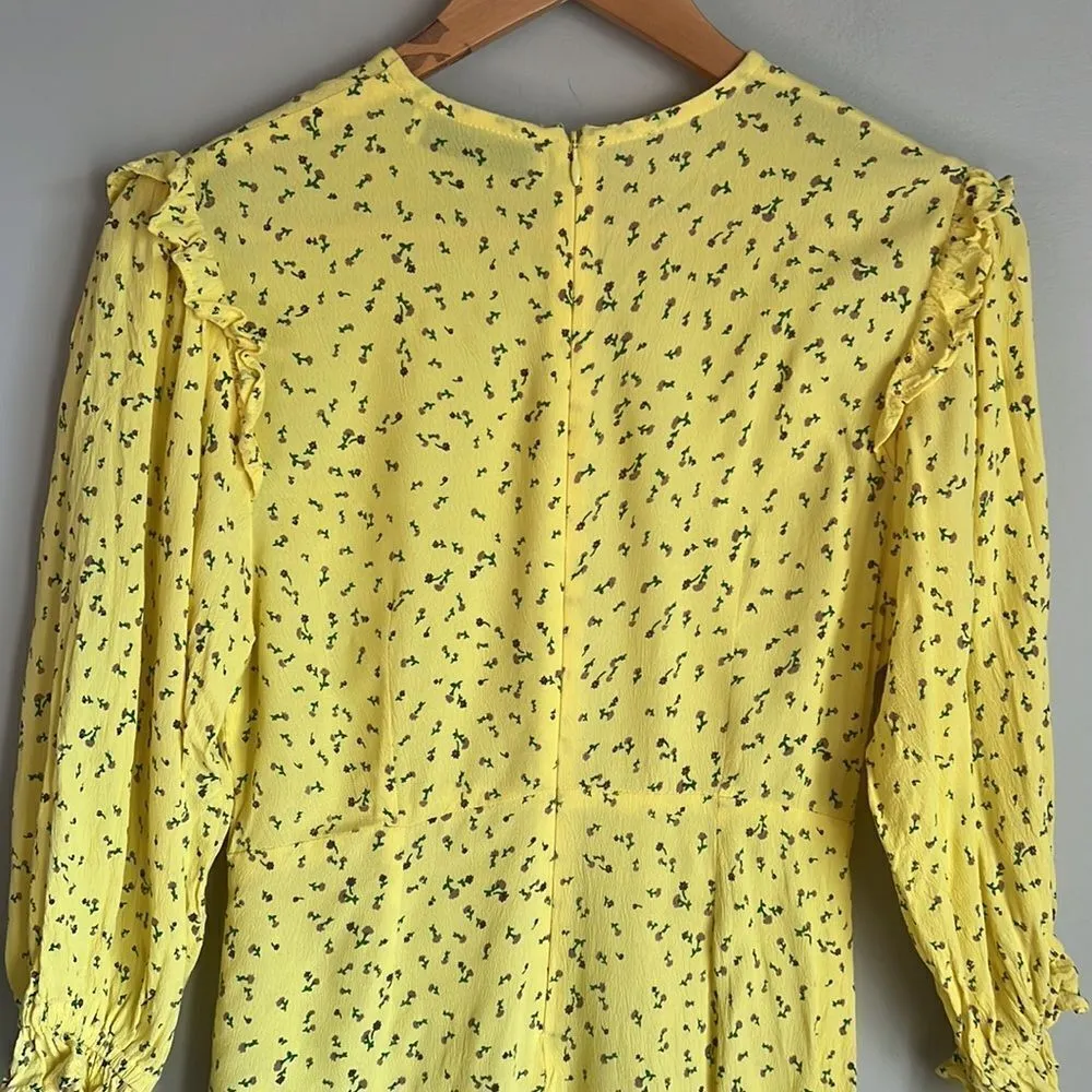 Faithfull The Brand Edwina Mini Dress In La Fica Floral Yellow - Image 11