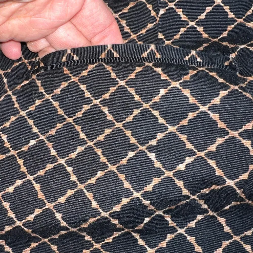 White House Black Market Slim Ankle Pants Black/Brown Geometric Pattern Size 10R - Image 5