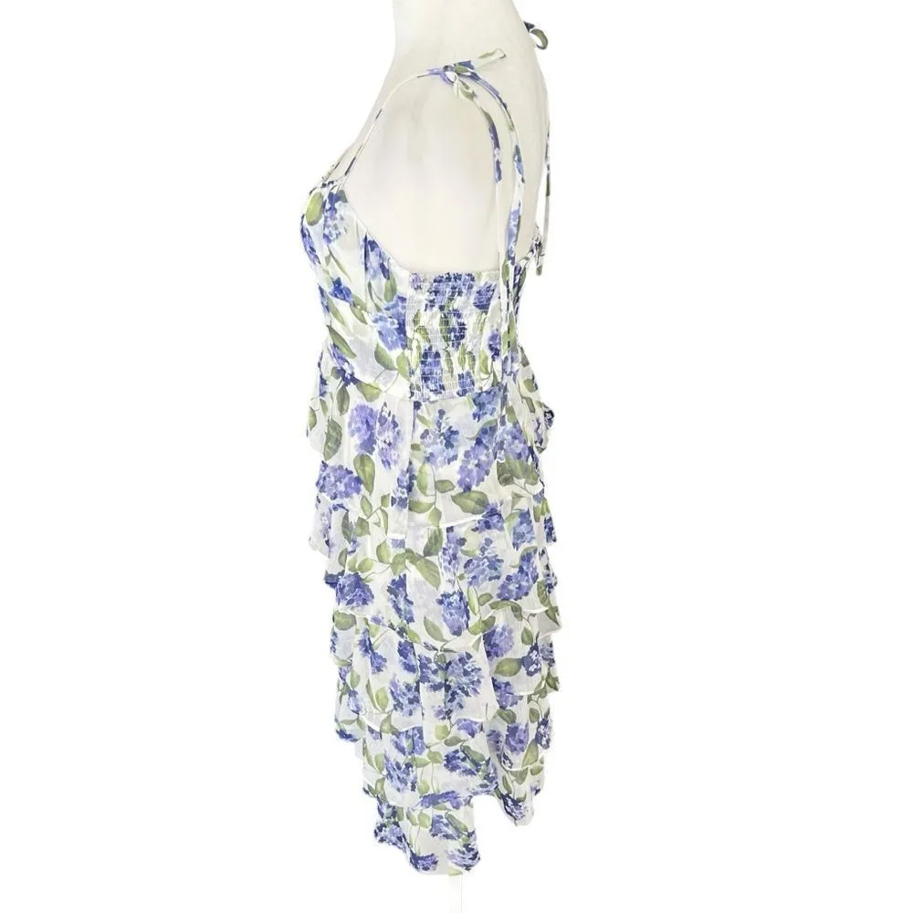 Amanda Uprichard Adelina Floral Tiered Midi Dress S - Image 4