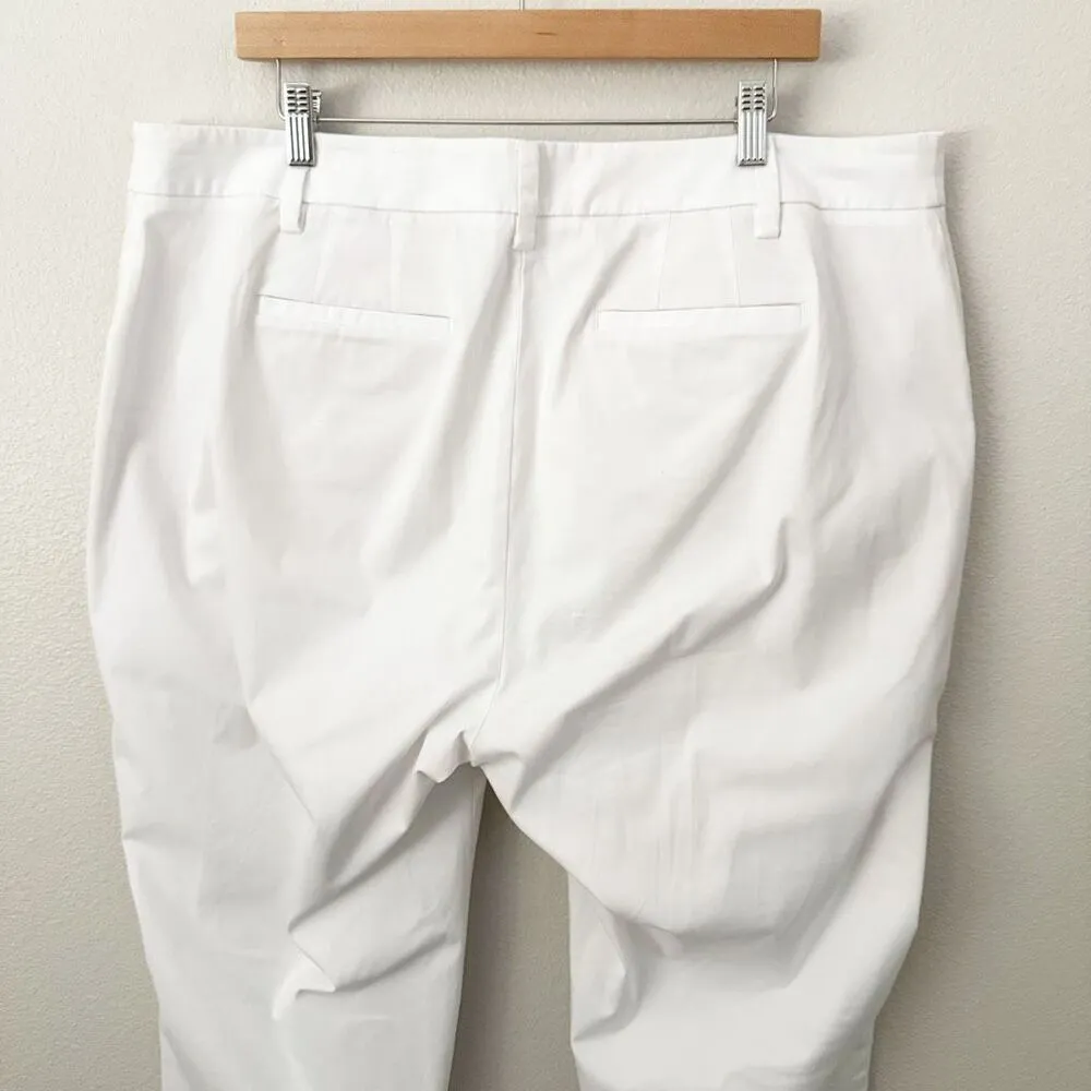 TALBOTS | White The Perfect Chino Curvy Ankle Pants Straight Cut | Size 18W Peti - Image 4