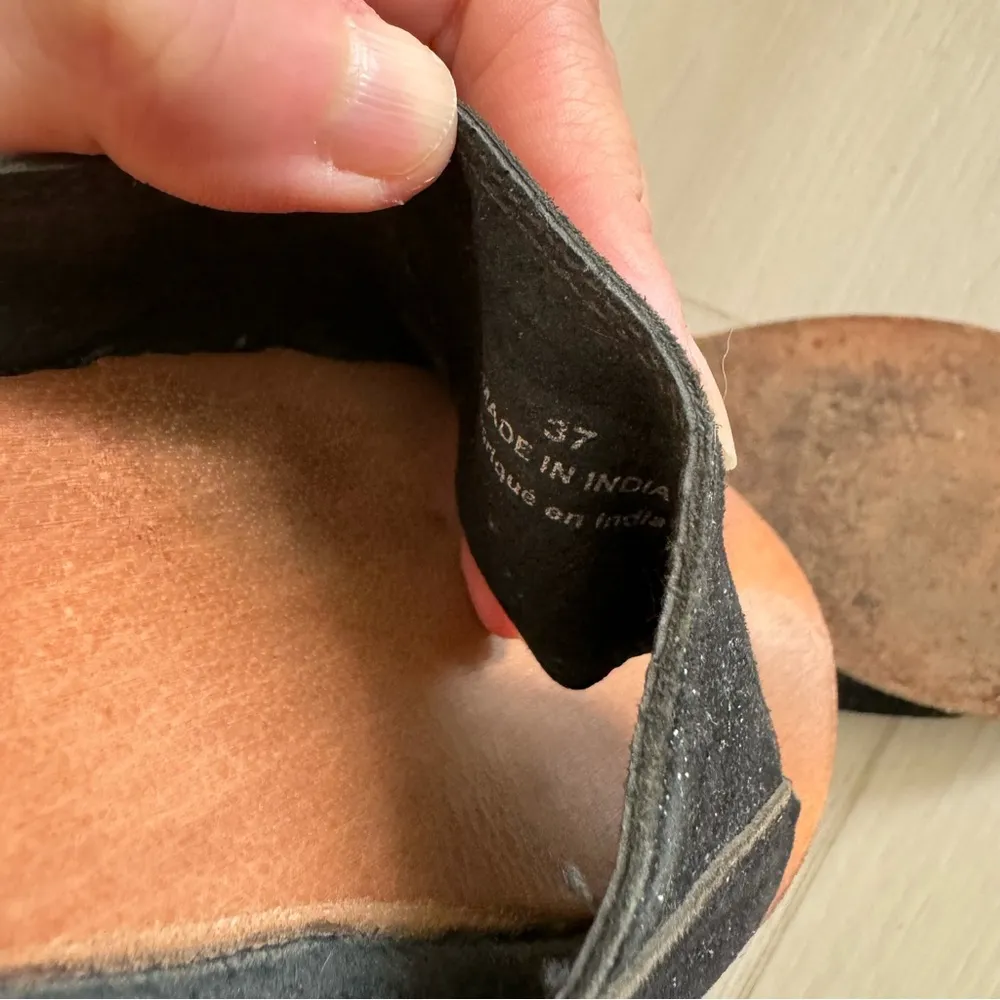 Free People Daybird Mini Wedge Sandals Black Tan Size 37 size 6.5-7 - Image 11