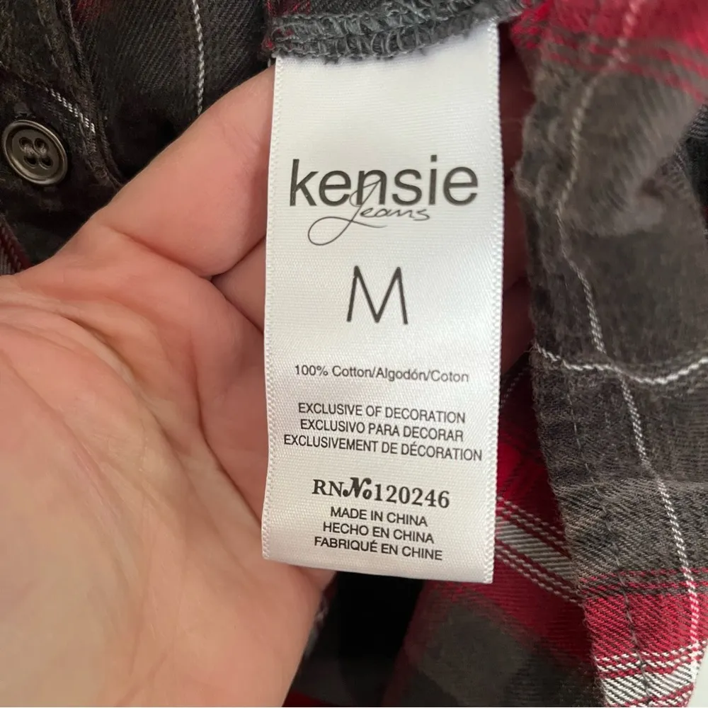 Kensie Jeans Button Down Flannel. Size M - Image 5