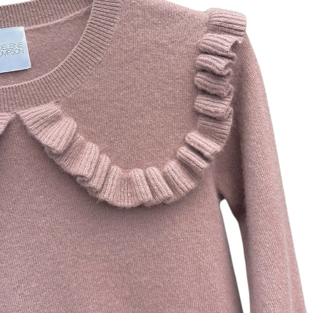 EUC MADELEINE THOMPSON 100% Cashmere Adelboden Frill Sweater Taupe Small $410.00 - Image 4
