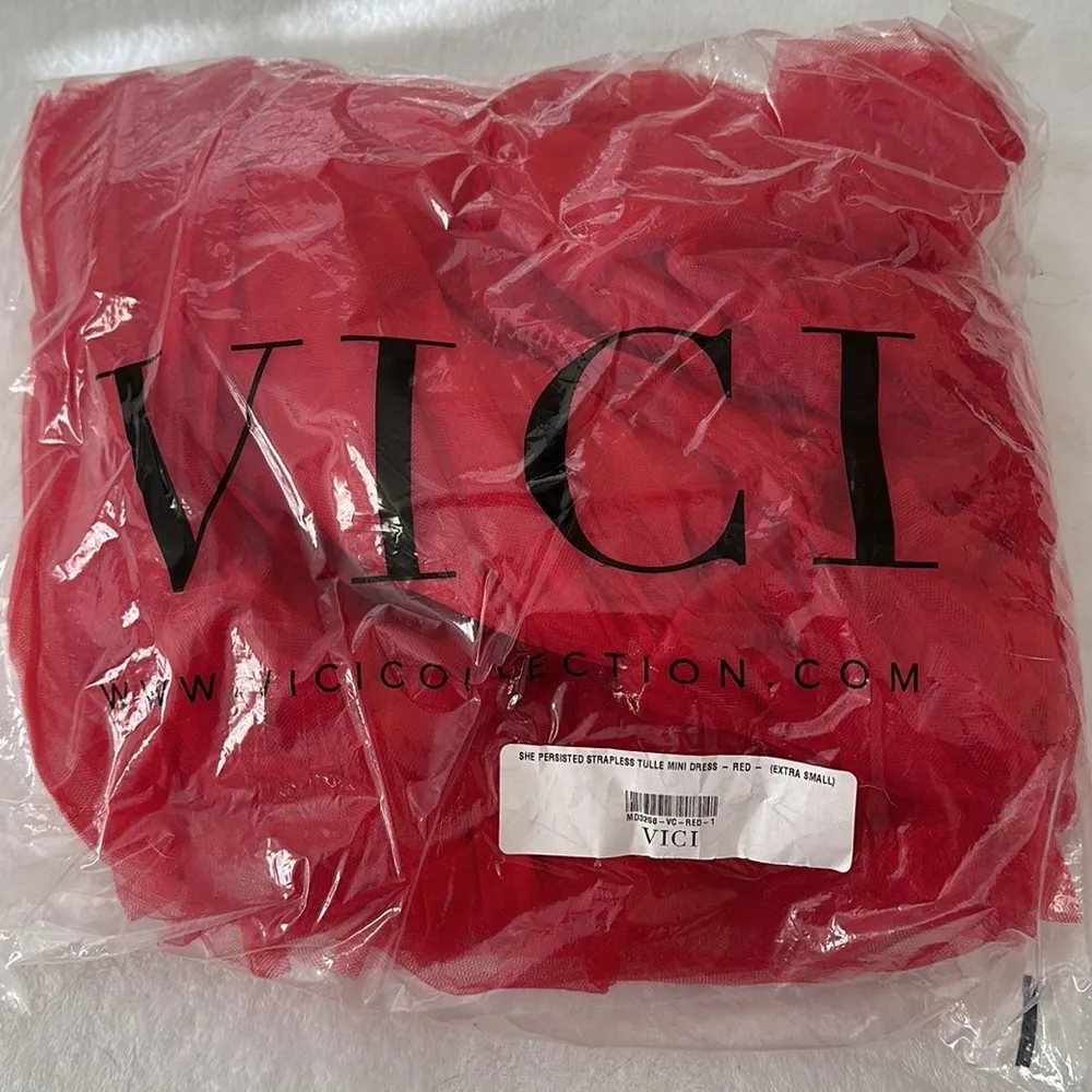 VICI | She persisted Strapless Tulle Mini Dress - Image 4