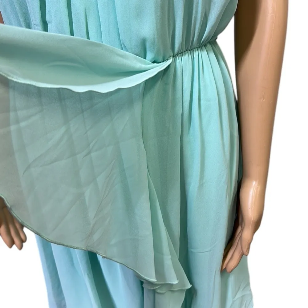 Maurices Sleeveless Mint Green Pleated Ruffle Elastic Waist Dress Womens Small - Image 8