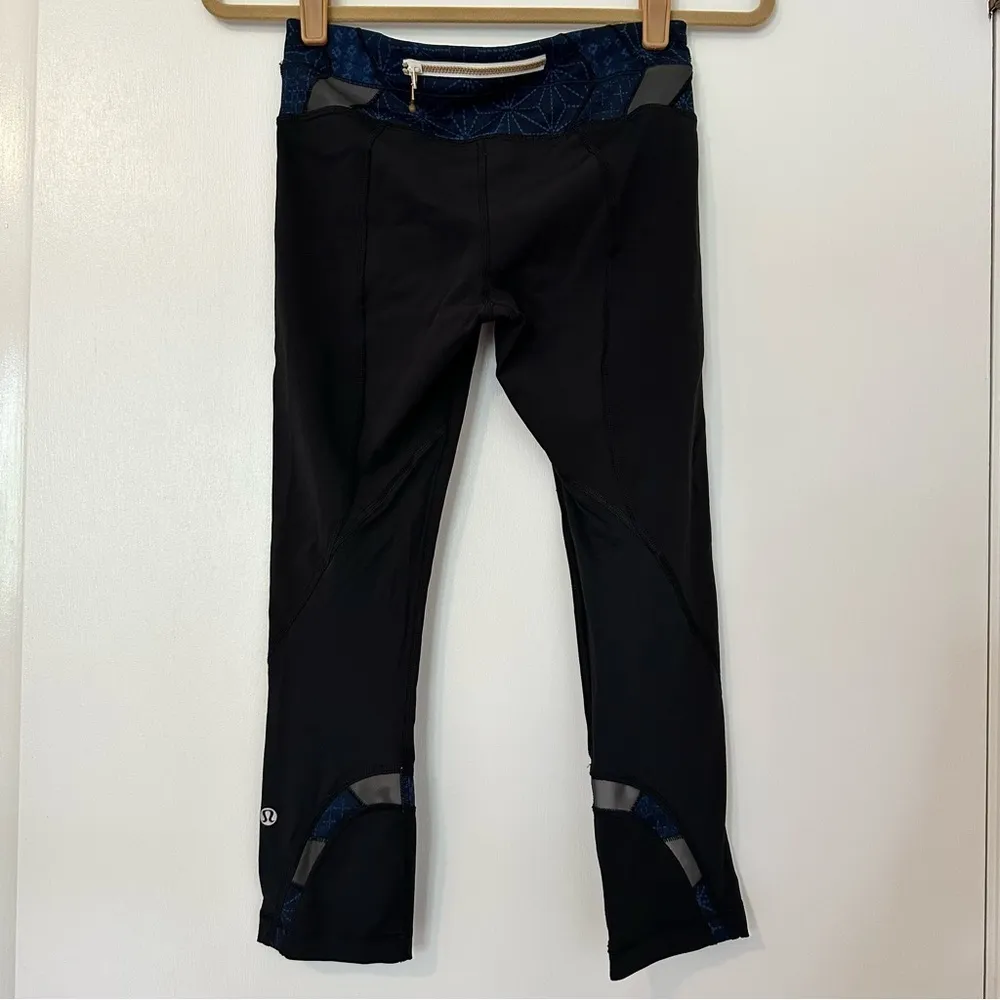 Lululemon Run Inspire Crop II Sashiko Reflective Blue - Image 2