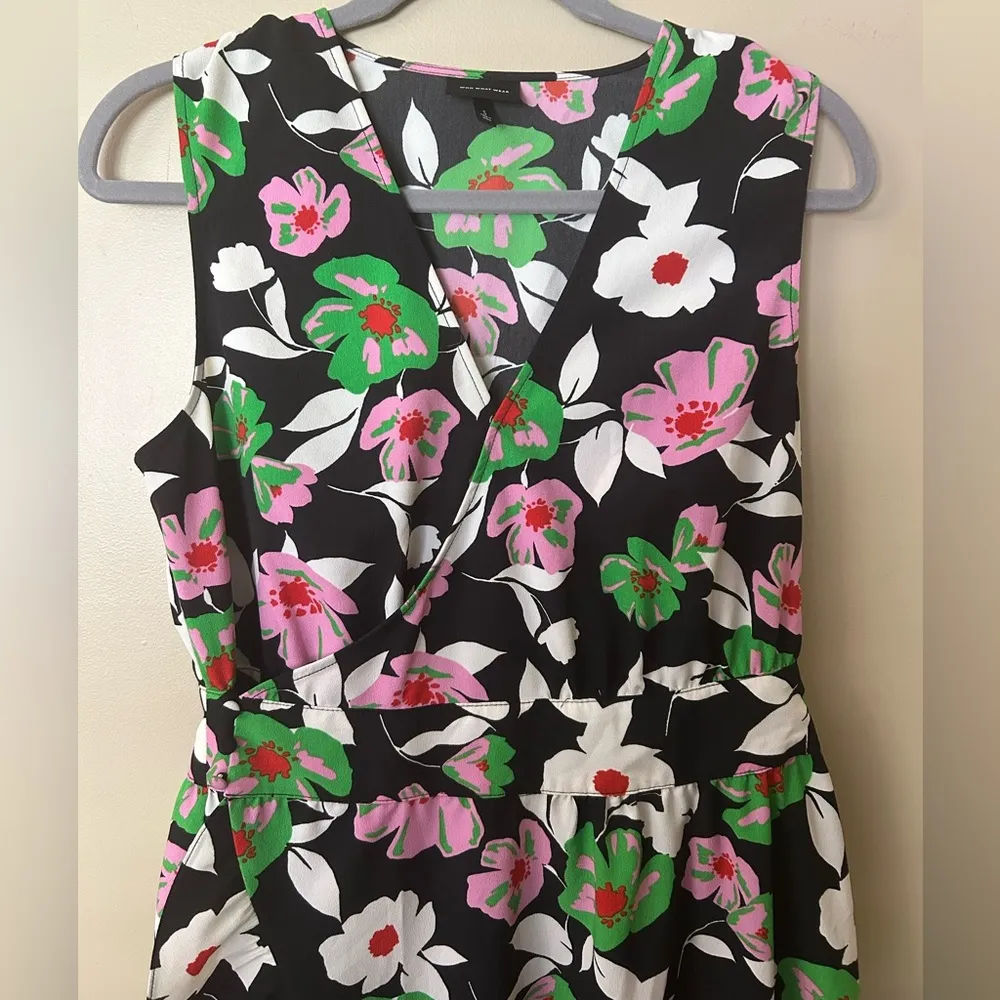Who What Wear Floral High Low Dress MIDI Wrap Dress - Image 3