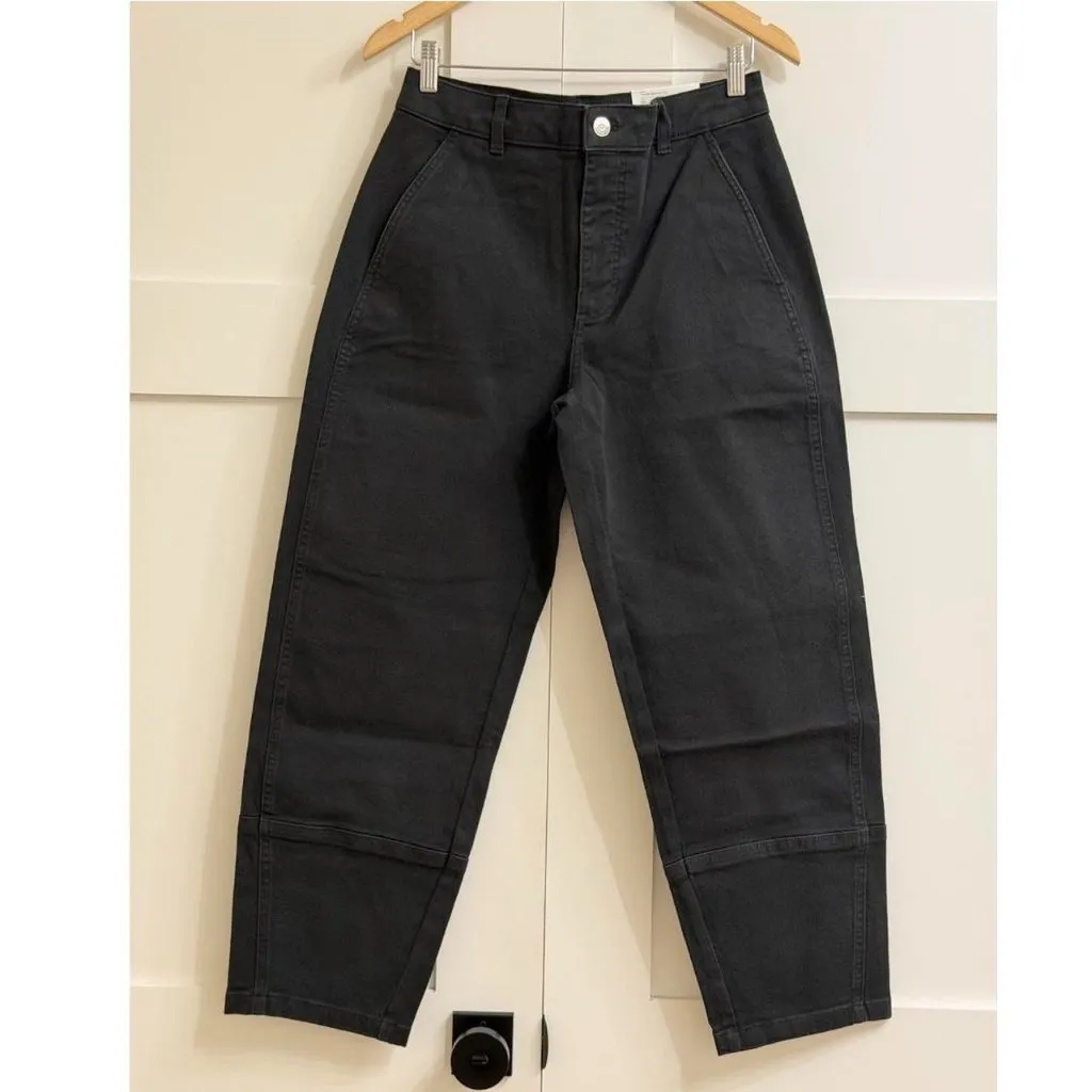 Everlane The Utility Barrel Pant in Black, Size 8 Tall - Image 6