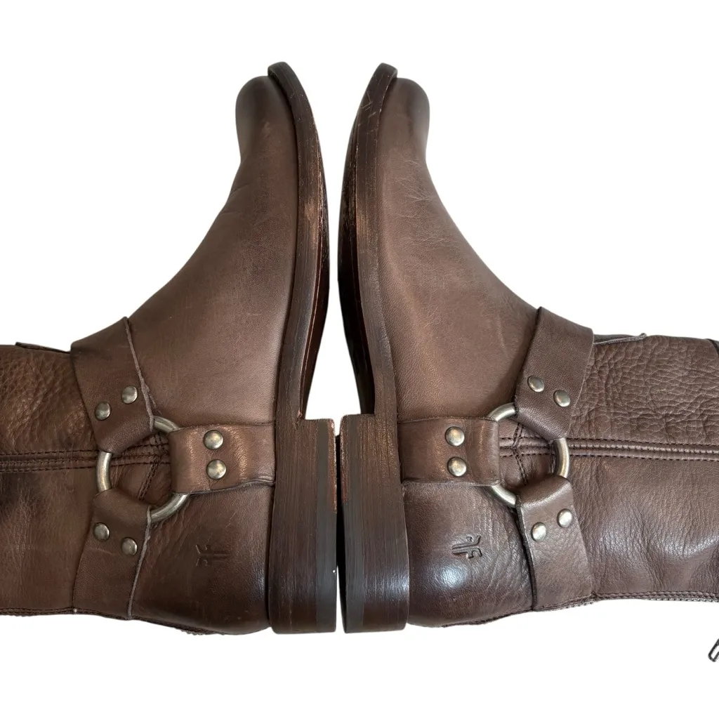 FRYE Phillip Harness Leather Brown Boot, Sz 6.5 - Image 8